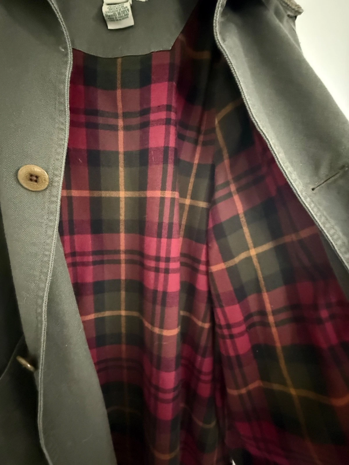 LL Bean Men’s Original Field Coat Cotton flannel-Lined Size XXL Olive Green image 4