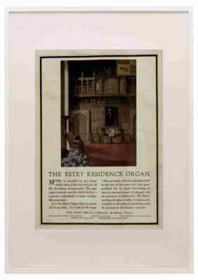 Wilson House & Garden 36 1919 Estey Orgel A3 A4 gerahmter Druck Bild