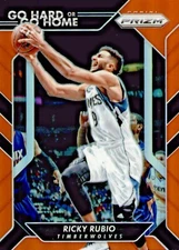 2016-17 Panini Prizm Ricky Rubio Go Hard or Go Home Orange Prizm #12/49