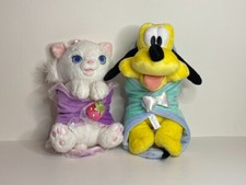 Disney Babies Marie Aristocats  Pluto Baby Plushies w/ Blanket, 10" Each