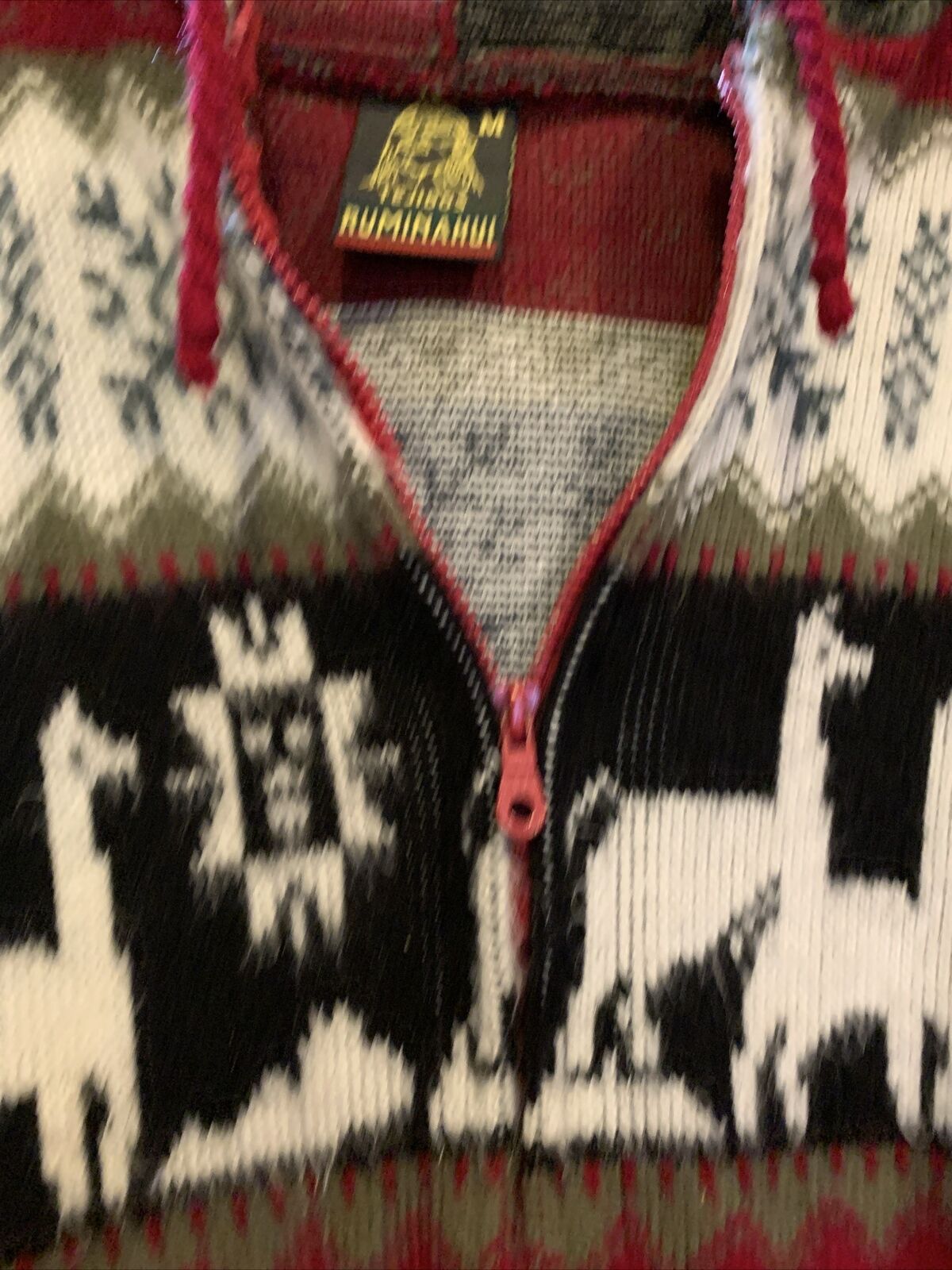 Vintage Tejidos Ruminahui Alpaca Wool Full Zip Sw… - image 3