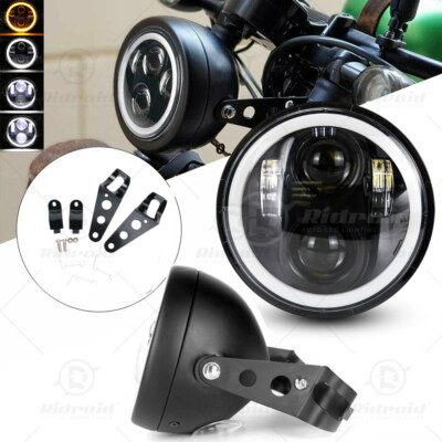 5.75'' LED Headlight + Housing Bucket Bracket for Harley Davidson Dyna Low Rider