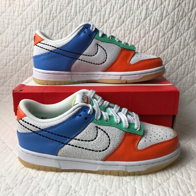 Nike Dunk Low (GS) Shoes Youth SZ 5Y White/Black-Safety Orange