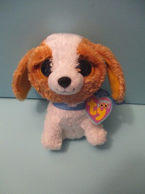 TY Beanie Boos COOKIE the Brown Dog (Solid Eye) 1st Gen Hang