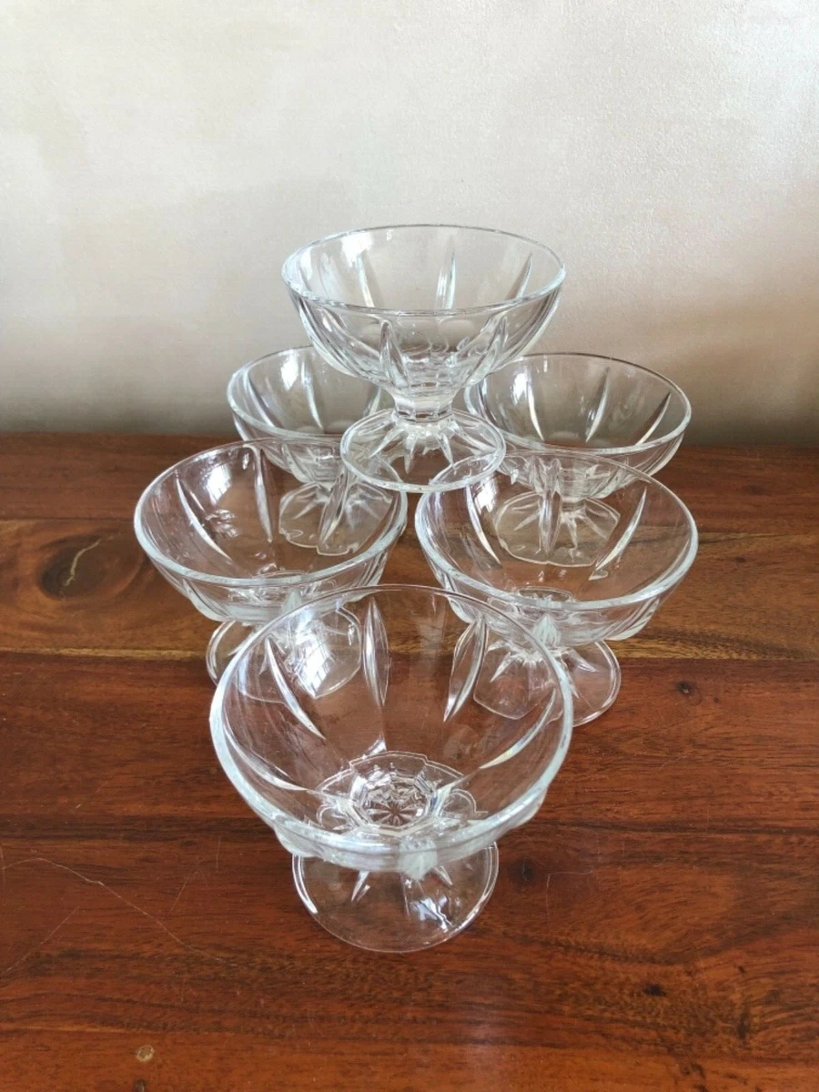 Lot de 6 coupes à glace avec cuillères Letang Remy en inox 18/10