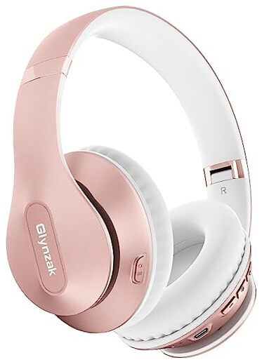 Wireless Bluetooth Headphones Over Ear 65H Playtime HiFi Stereo Rose Gold