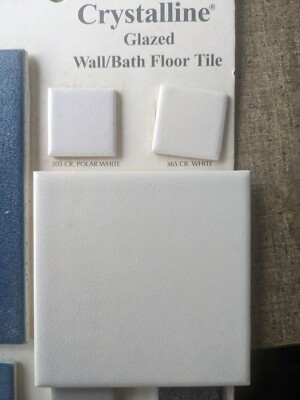 2 pcs American Olean Vintage Ceramic Tile 4 1/4'' Crystalline White Square # 365