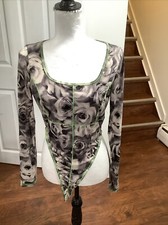 Long Sleeve Orange Bodysuit Large
