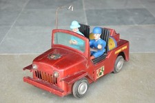 Vintage Battery Highway patrol F.D Litho Jeep / Car Tin Toy , Collectible