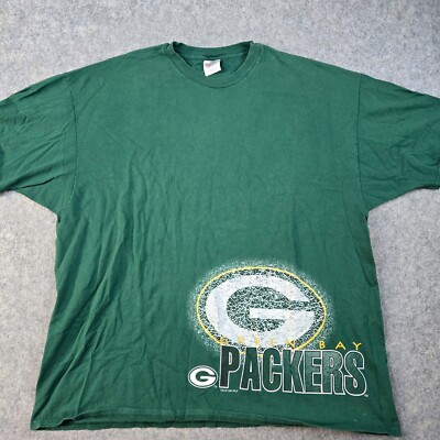 Vintage Green Bay Packers Mens 3XL Splash Spellout Sports Football NFL 90s