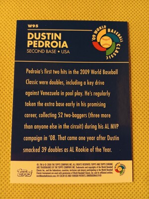 2009 DUSTIN PEDROIA TOPPS CHROME WBC WORLD BASEBALL CLASSIC CARD