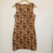 VTG Brioche California Cheetah Print Sheath Dress-Size 11/12-Open Back-USA Made