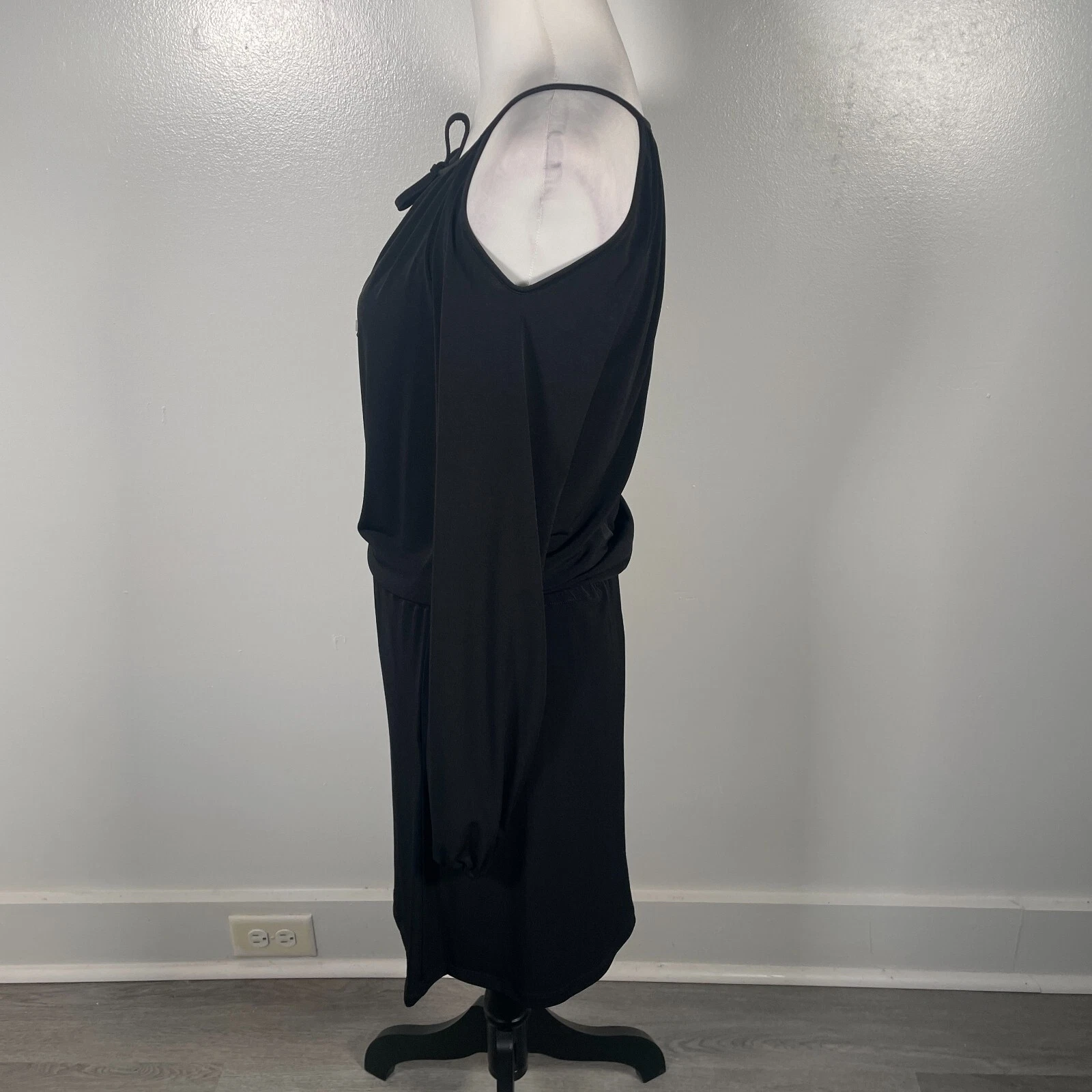 Mini abito Michael Michael Kors nero jersey Peekaboo spalle fredde Peekaboo XXS