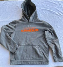 Under Armour Youth Fleece Hoodie With Kangaroo Pockets  L Grey Youth Athletic