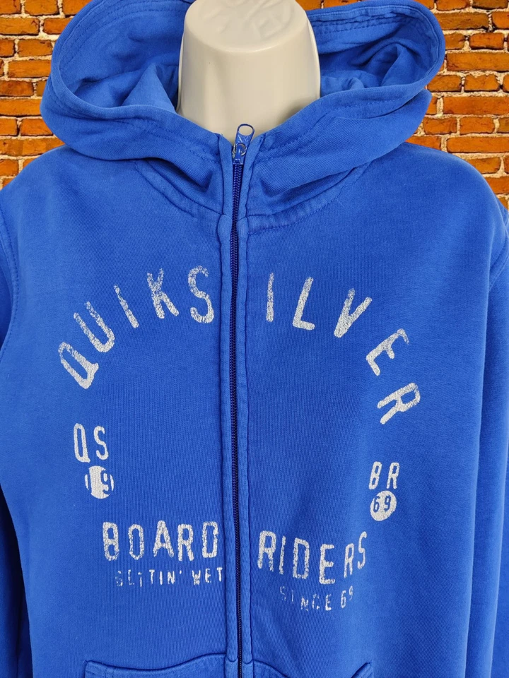 QUIKSILVER AZUL COBALTO SUDADERA CON CAPUCHA UK 16 CREMALLERA COMPLETA SUÉTER CHAQUETA JUMPER MUJER Foto 3 de 4