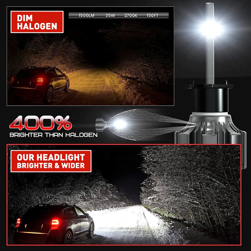 OEM MODIGT H1 LED Headlight Bulbs Kit Low Beam For Mitsubishi Grandis 2004-2010 - image 3 of 4