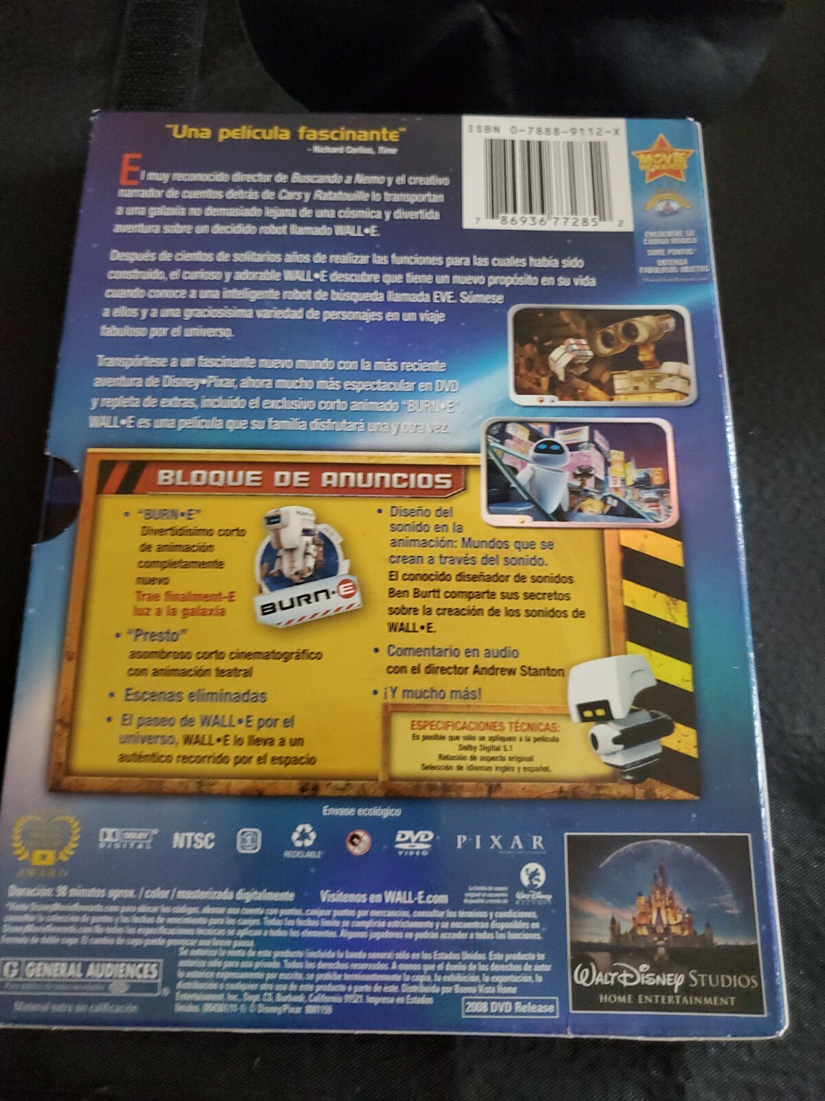 Wall E Dvd 08 Spanish Version For Sale Online Ebay