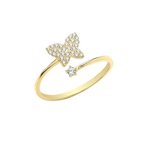 9ct gold butterfly best sale ring