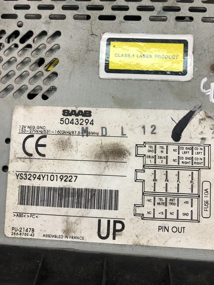 NO4201 SAAB CD RADIO CONTROL 5043294 [PIN/CODE NOT INCLUDED] - Image 4 of 4