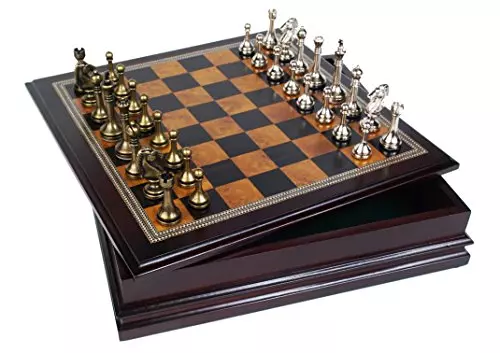 Chess Games With Chess Metal Pieces Wooden Chessboard Gift Box With Luxury  Decorations Interior Decoration Pieces Size 30X30X2.8