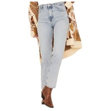 We The Free Free People Women 27 Light Wash mid Rise Straight Leg Jeans