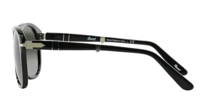 Gafas de sol para hombre Persol 0PO0714 plegables 95/31 negras/plateadas Foto 3 de 4