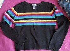 Black Stripy Warehouse Close Fit Lightweight Long Sleeve Jumper