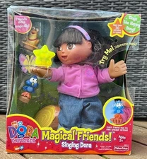Fisher Price Nick Jr. Magical Friends Singing Dora Doll 2002 *BOX WEAR*