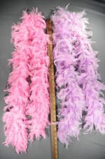 Feather Boa Lot of 2 Pink Lavender Purple Tinsel Costume Dress Up Party