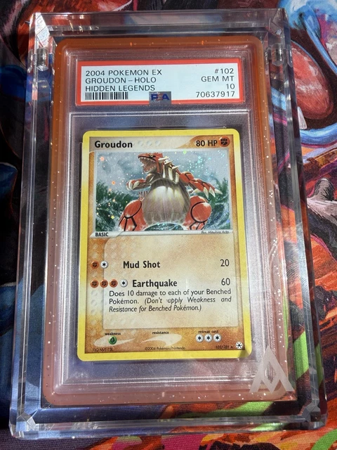 2004 POKEMON EX HIDDEN LEGENDS #102 GROUDON-HOLO PSA 10 Low Pop Rare Vintage