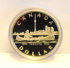 1984 Canada Toronto Silver Dollar - Cameo Proof