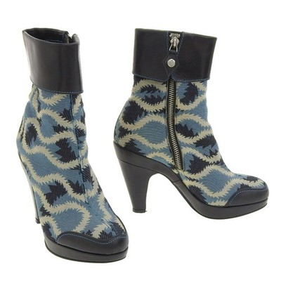 Vivienne Westwood 90s Squiggle Print Side Zip Boots M Vintage