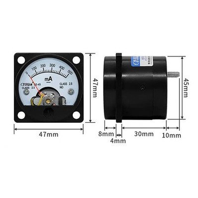 1PC New SO-45 Milliammeter Pointer     Meter Directly Connect DC 0-500mA *qq