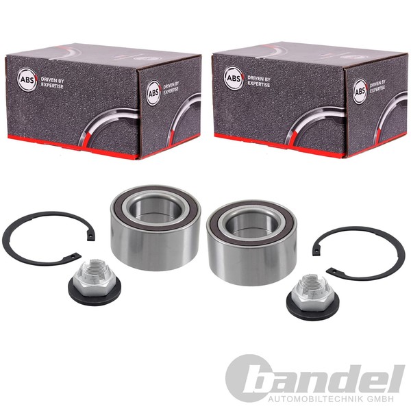 2X A.B.S. RADLAGER-SATZ Mit ABS-RING Vorne Passend FüR Ford C-MAX Focus Grand KU-image