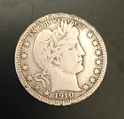 1910 25C Barber Liberty Head Silver Quarter Dollar in Fine Condition - see pics