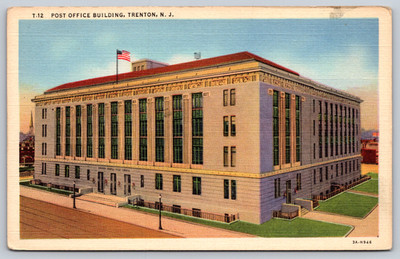 Postcard Post Office Building Trenton New Jersey