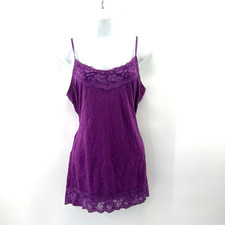 Y2K Fairy Grunge Lace Trim Crinkle Cami M Forest Green Whimsigoth Indie Sleaze