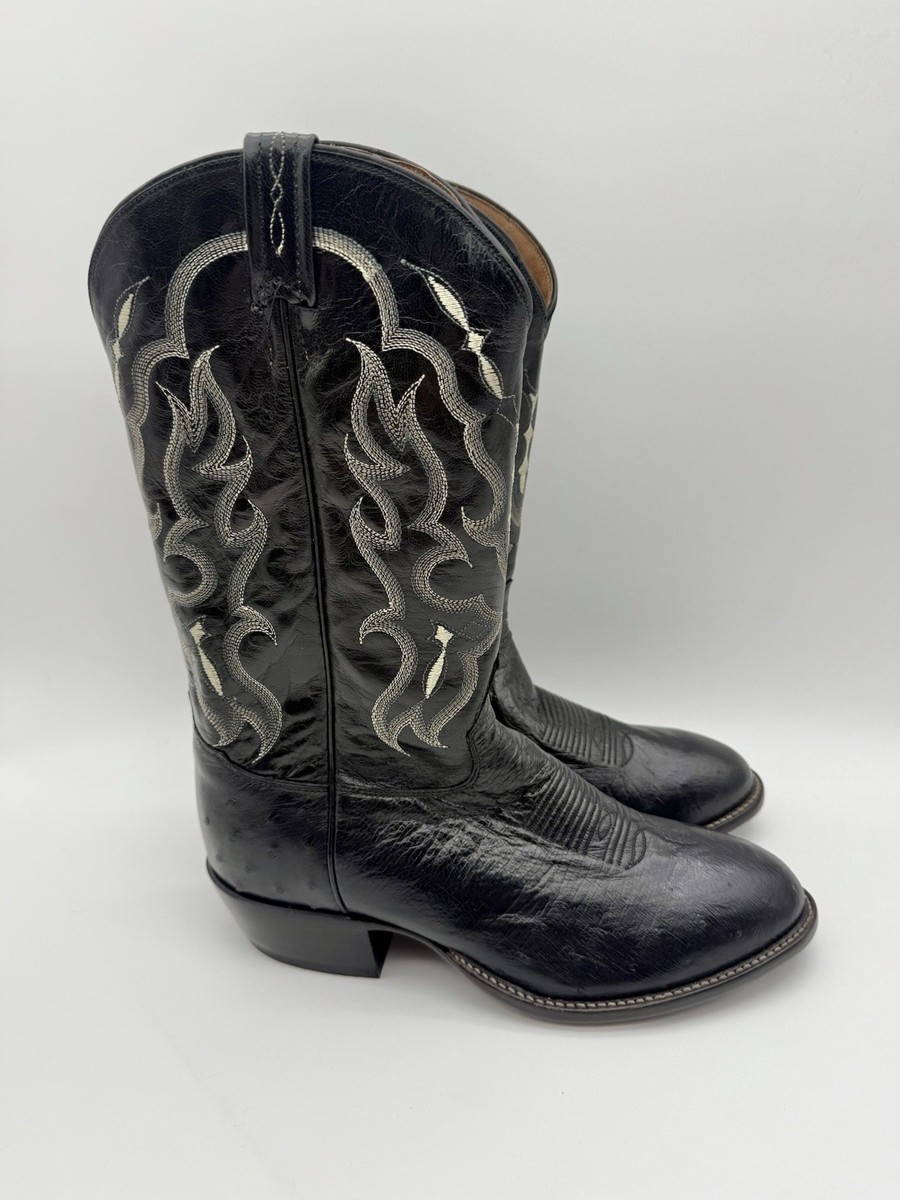 New Tony Lama Bonham Ostrich Round Toe Cowboy Mens 11.5D  display picture 2