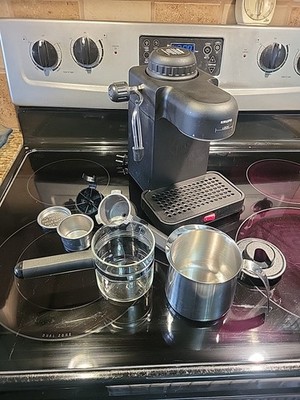KRUPS 4-CUP ESPRESSO MACHINE  MAKER 963/B BLACK Made In Switzerland Tested