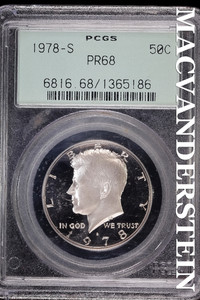 1978-S Kennedy Half Dollar- PCGS PR 68- Lustrous No Reserve #SLA1241