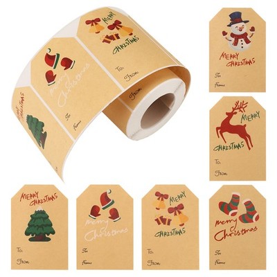 Weihnachtsanhänger Aufkleber, Tags Sticker, 250 Stück/Rolle3671