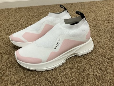GIVENCHY WOMEN s WHITE WITH PINK SLIP ON Sneakers Size 37