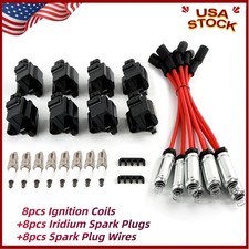 8pack Square Ignition Coil Spark Plug Wire Kit For Chevrolet Silverado Ssr Gmc