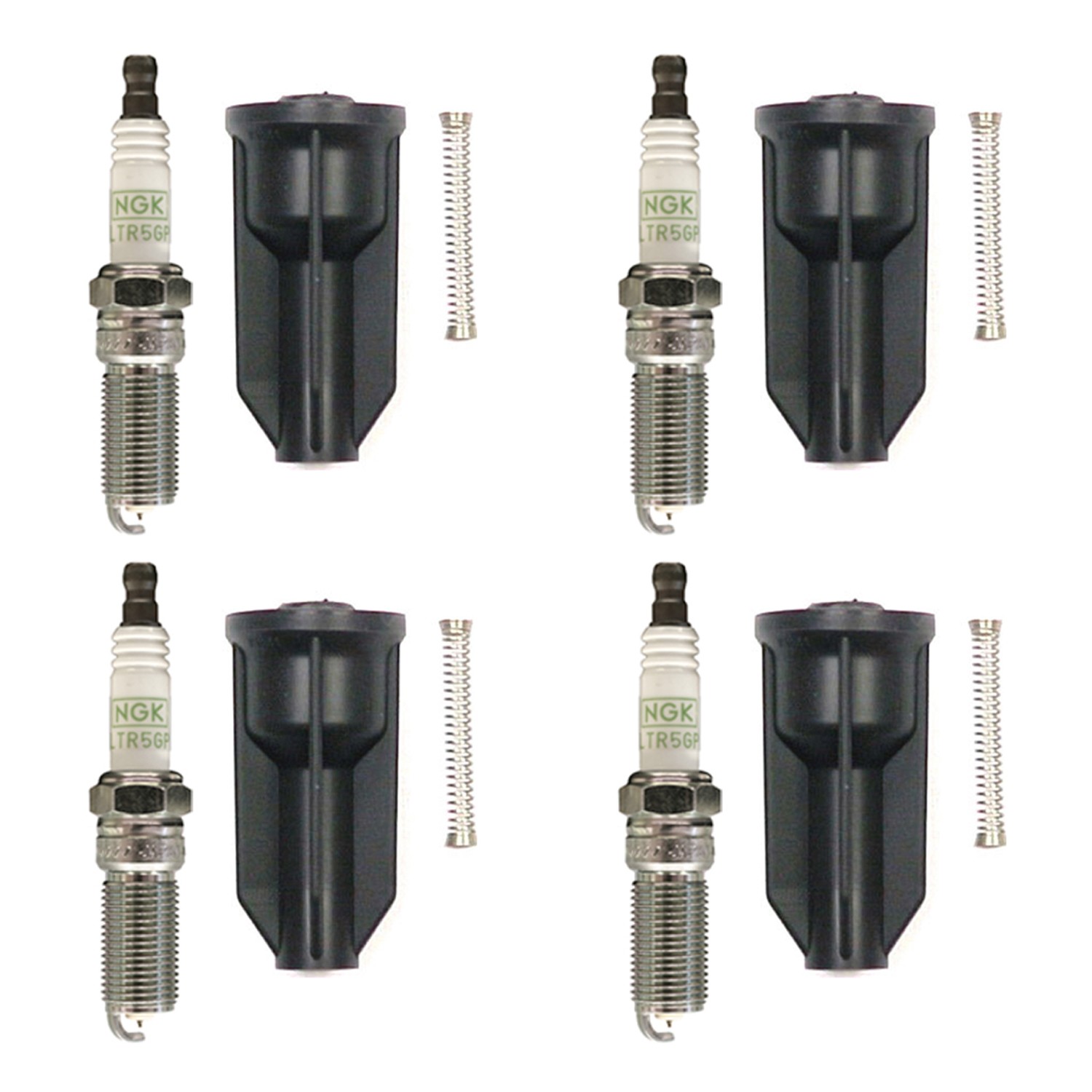 NGK 4 GPower Platinum Spark Plugs  Denso Coil Boots Kit for Canyon 2.8 L4 VIN 8