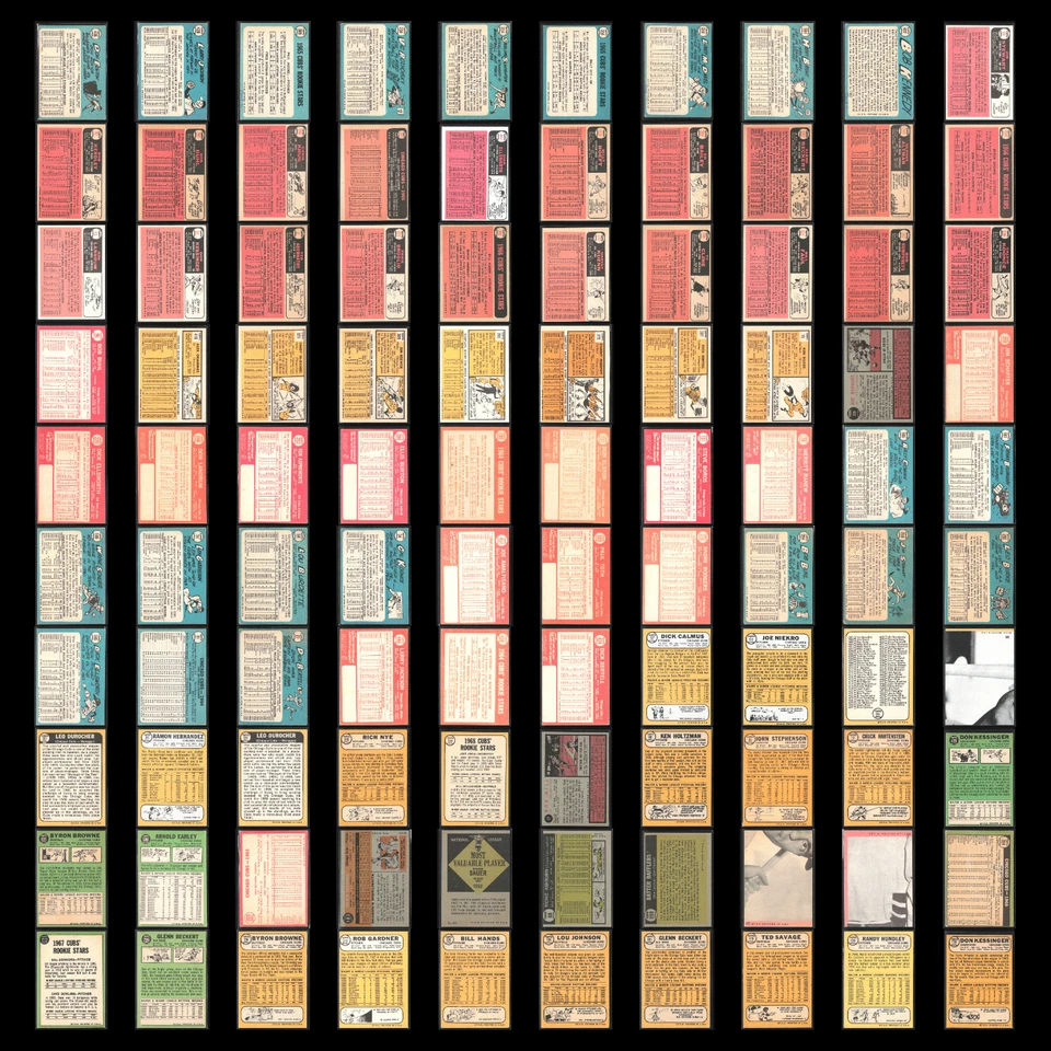 Lote Vintage Chicago Cubs Sem Duplicatas 100 Cartões de Beisebol Topps Dealer Bulk Muito Bom Estado - Imagem 2 de 4