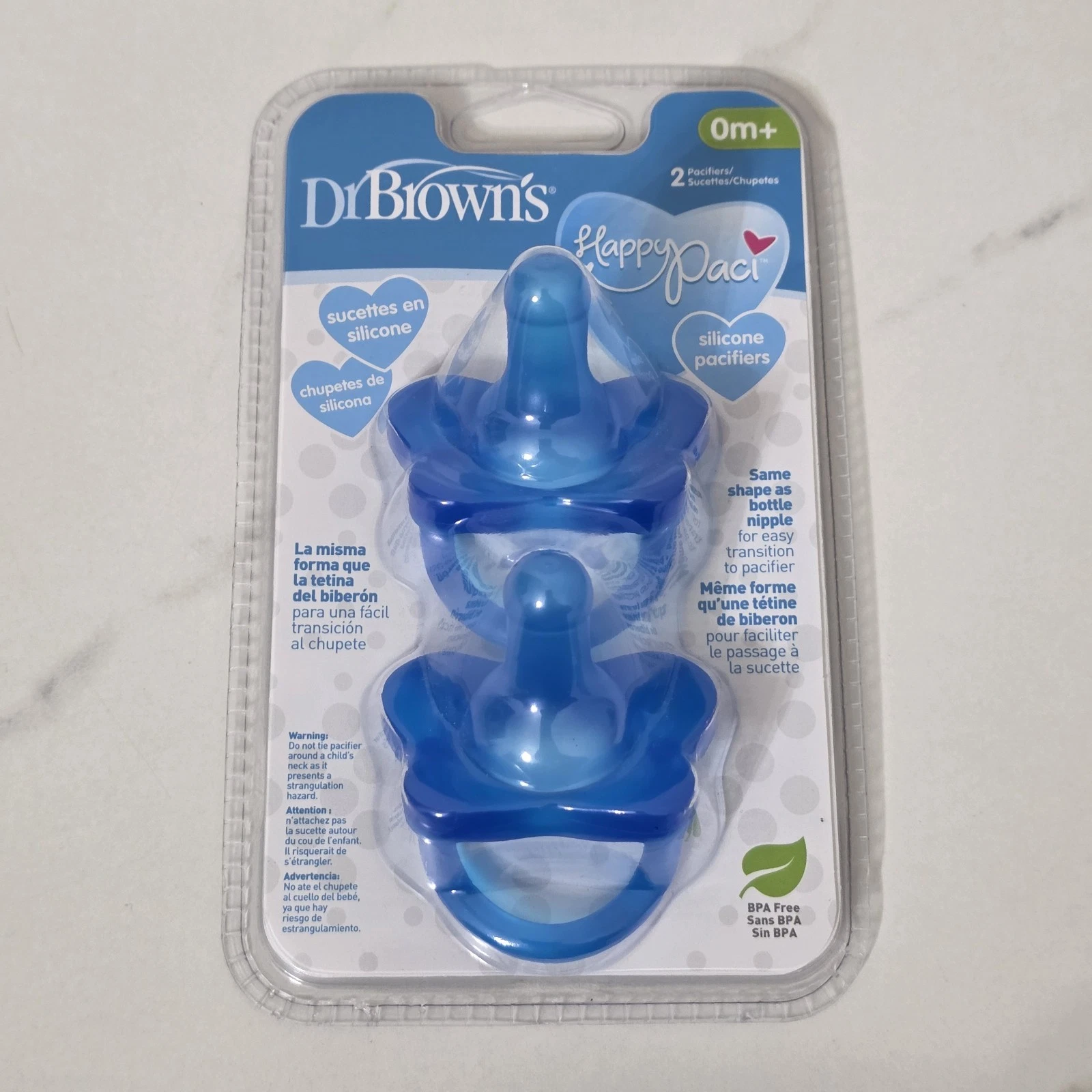 Dr. Brown’s Happy Paci Silicone Pacifier Blue Om+ 2pk 100% Silicone
Opens in a new window or tab