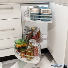 Blind Corner Cabinet Pull Out Organizer 2 Tier for 800mm Kitchen