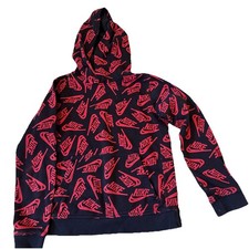 Nike Boys Hoodie Black With Red Nike Logos Youth Large With Pockets