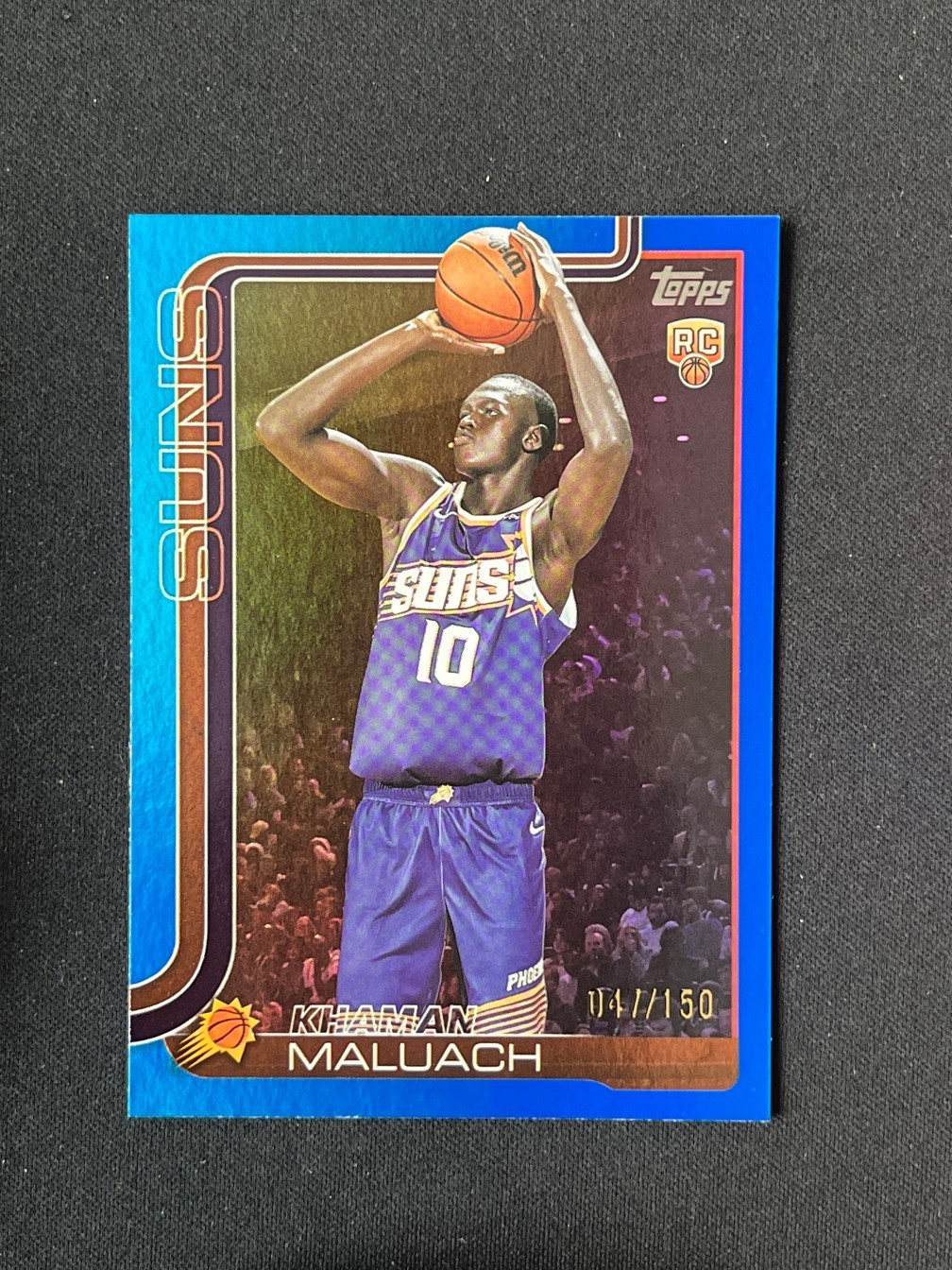 Khaman Maluach 2025-26 Topps Flagship Blue Rainbow Foil 047/150 RC #210