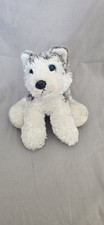 Aurora Husky Plush Puppy Dog Soft Silky Gray White Blue Eyes 6"